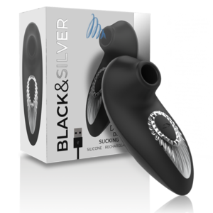 Vigoroso BLACK&SILVER - DRAKE DELUXE SUCKING VIBE SILICONE RECARREGÁVEL PRETO