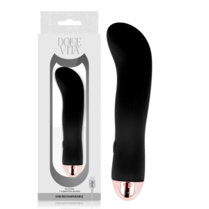 Vigoroso DOLCE VITA - VIBRADOR RECARREGÁVEL DOIS PRETO 7 VELOCIDADE