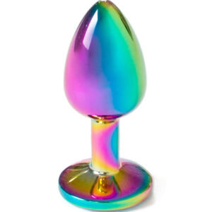 vVigoroso SECRETPLAY - PLUG ANAL DE METAL ARCO-ÍRIS TAMANHO PEQUENO 7 CM