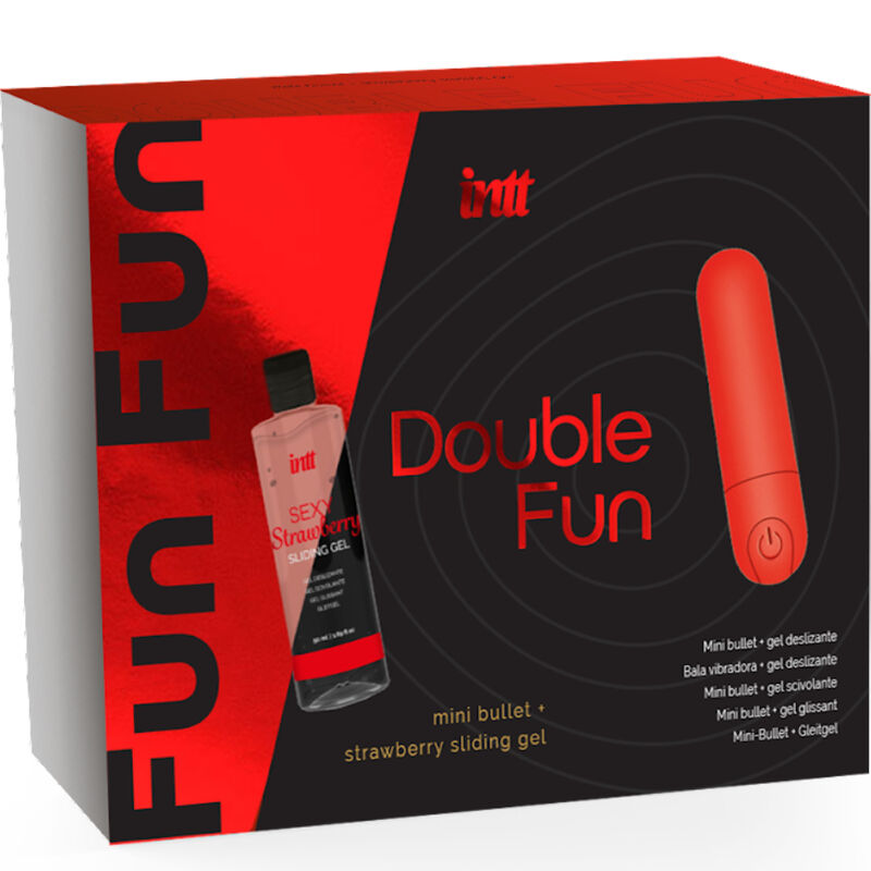 vVigoroso INTT RELEASES - DUPLO FUN KIT COM BALA VIBRANTE E GEL DE MASSAGEM DE MORANGO