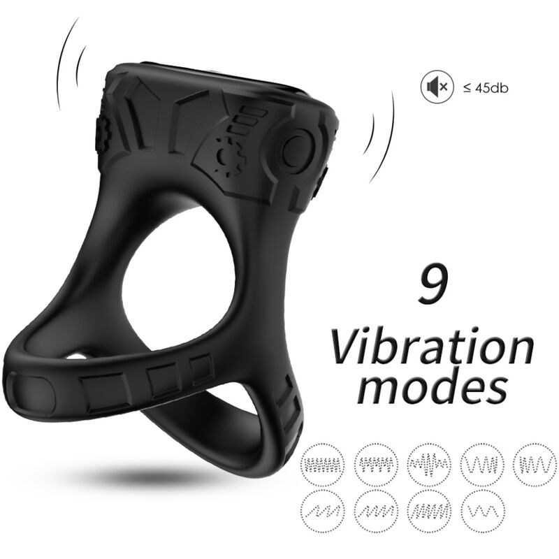 Vigoroso ARMONY - VIBRADOR DE ANEL E MULTPOSIÇÃO PRETO