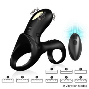 Vigoroso ARMONY - ANEL VIBRADOR DUPLO RANGER PARA CASAIS PRETO