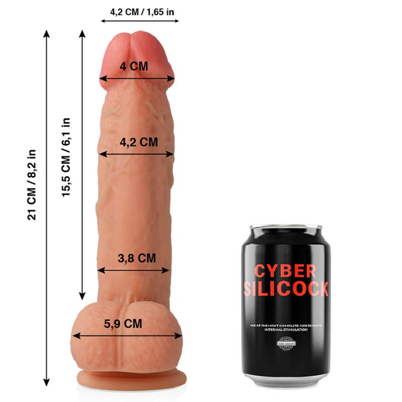 CYBER SILICOCK - SAUL ULTRA REALISTIC SOFT LIQUID SILICONE 21 CM -O- 4.2 CM - Image 2