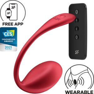 Vigoroso SATISFYER - SHINY PETAL ESTIMULADOR DE CONTROLE REMOTO G POINT VERMELHO APLICATIVO GRATUITO