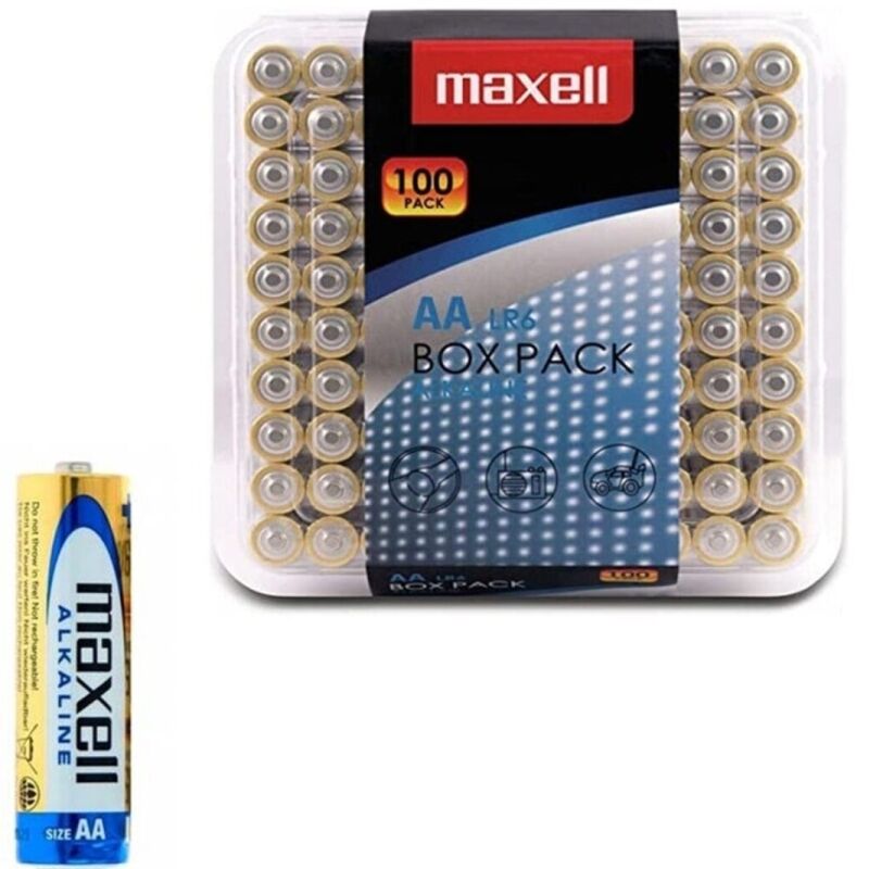 vVigoroso MAXELL - PILHA AA LR6 ALCALINA PACK*100 PILHAS