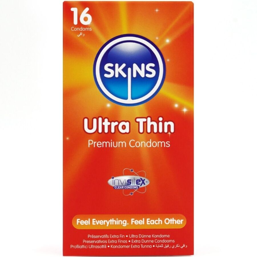 Vigoroso - SKINS - PRESERVATIVOS ULTRA FINOS PREMIUM PACOTE COM 16