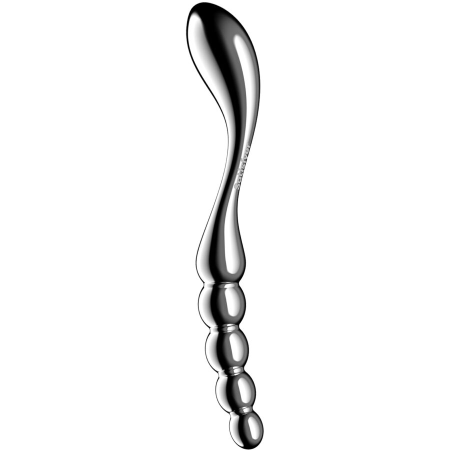 Vigoroso SATISFYER - STAR FORCE 1 DILDO DE AÇO INOXIDÁVEL COM DUAS EXTREMIDADES