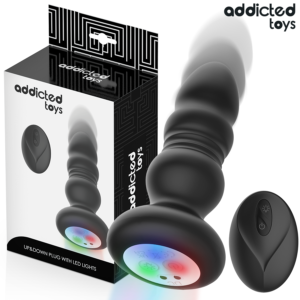 Vigoroso ADDICTED TOYS - PLUG ANAL GIRATÓRIO VIBRATÓRIO COM LUZ LED E CONTROLE REMOTO