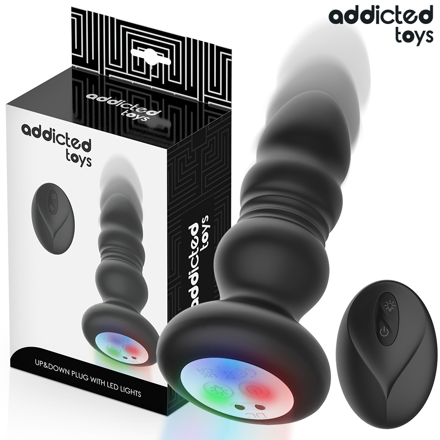 Vigoroso ADDICTED TOYS - PLUG ANAL GIRATÓRIO VIBRATÓRIO COM LUZ LED E CONTROLE REMOTO