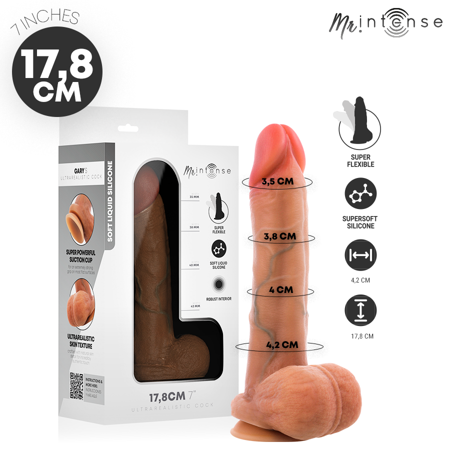 Vigoroso MR INTENSE - PÊNIS DE SILICONE ULTRARREALISTA DE GARY COM TESTÍCULOS