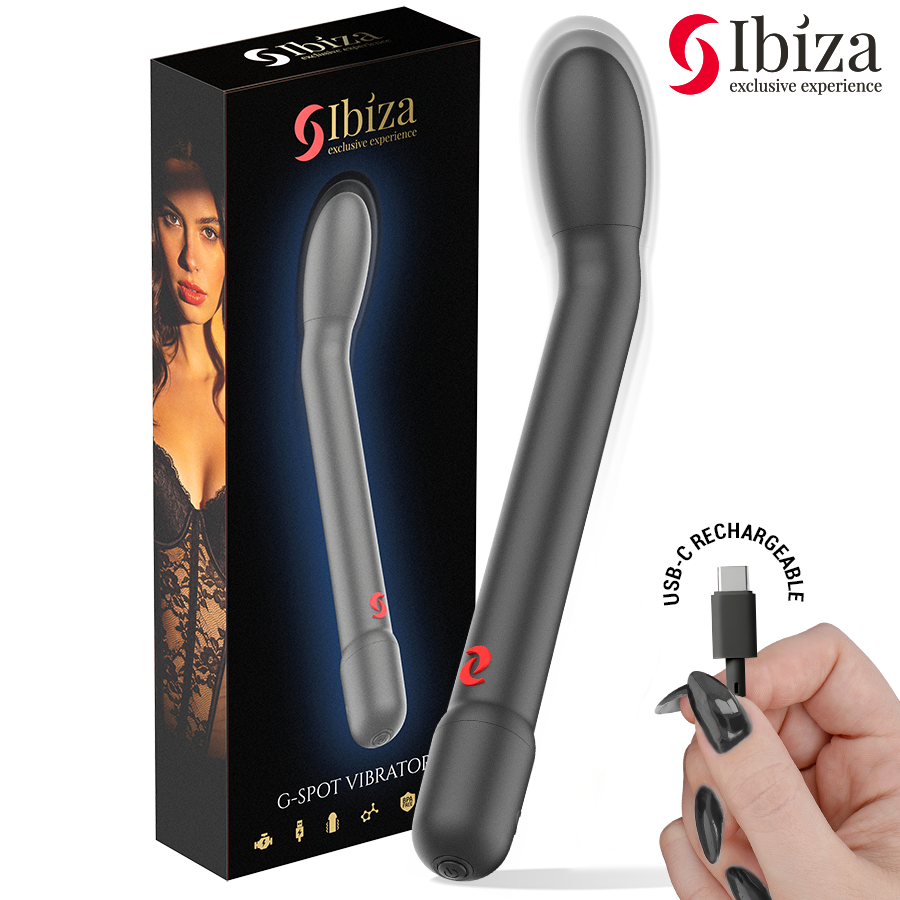 Vigoroso IBIZA - VIBRADOR DE PONTO G PRETO COM VIBRAÇÃO