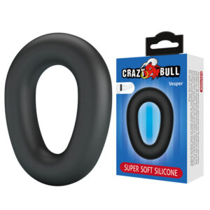 Vigoroso CRAZY BULL - ANEL PENIANO DE SILICONE SUPER MACIO VESPER PRETO