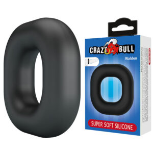 Vigoroso CRAZY BULL - ANEL PENIANO DE SILICONE SUPER MACIO WALDEN PRETO