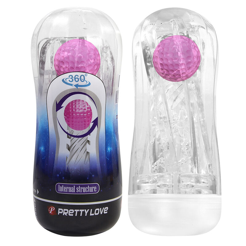 Vigoroso PRETTY LOVE - COPO DE MASTURBAÇÃO TEXTURIZADO 360º TRANSPARENTE