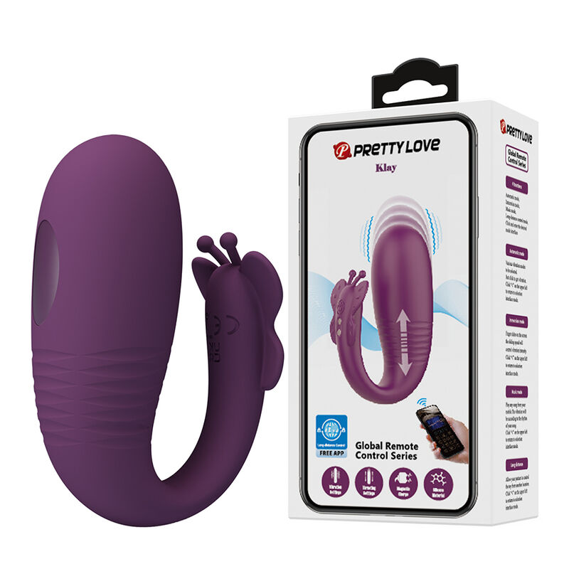 PRETTY LOVE - VIBRADOR DE OVO COM ACIONAMENTO POR APLICATIVO KLAY ROXO - Image 2
