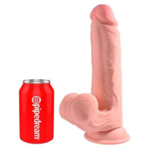 Vigoroso KING COCK PLUS - DILDO REALISTA DE TRIPLA DENSIDADE COM TESTÍCULOS MÓVEIS 23 CM COR DE CARNE