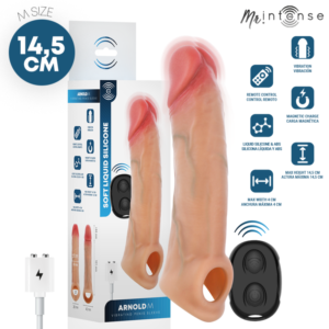 Vigoroso MR INTENSE - CAPA DE SILICONE PARA PÊNIS COM VIBRADOR ARNOLD M E CONTROLE REMOTO 14