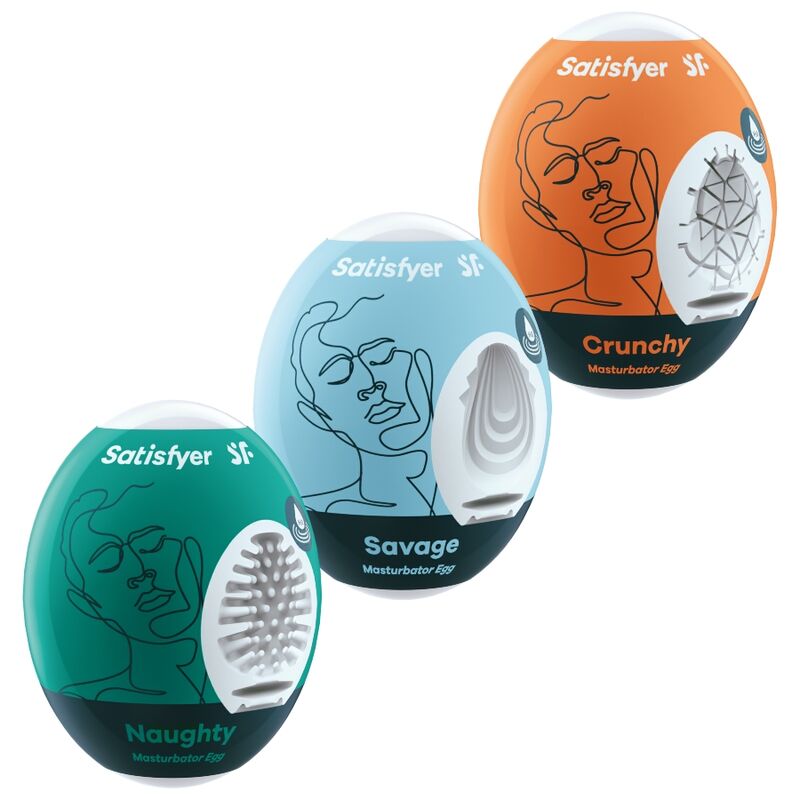 Vigoroso SATISFYER - 3 OVOS MASTURBADORES NAUGHTY
