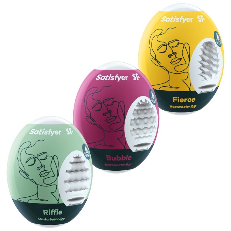 Vigoroso SATISFYER - 3 OVOS MASTURBADORES RIFFLE