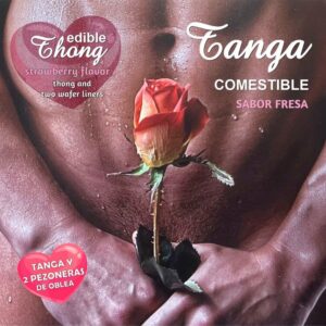 vVigoroso HOTFLOWERS - TANGA MASCULINA+ 2 BICOS WAFER DE MORANGO /es/pt/en/fr/it/