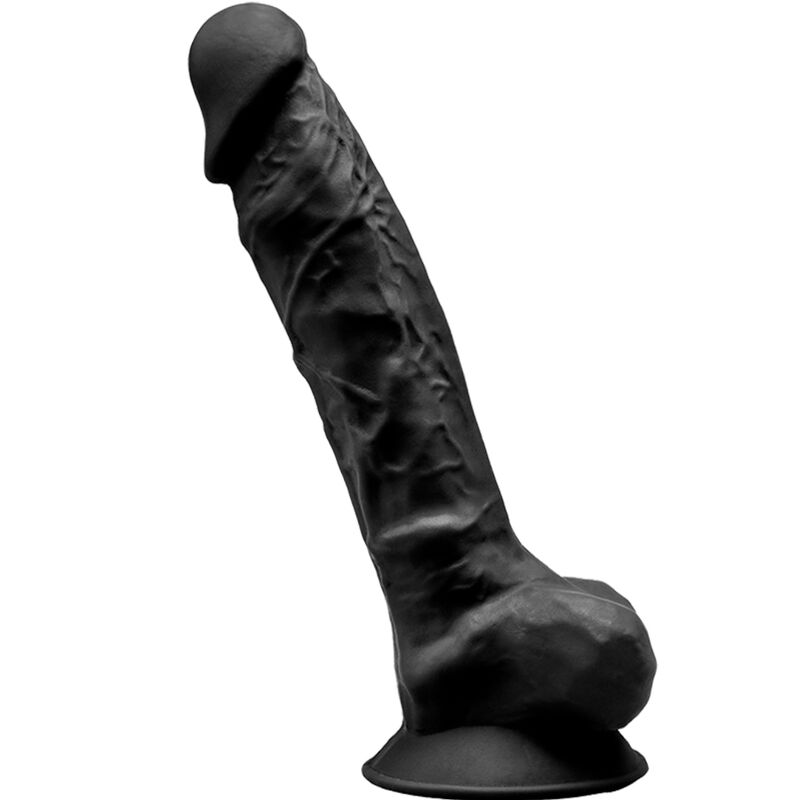 Vigoroso SILEXD - MODELO 1 PÊNIS REALÍSTICO PREMIUM SILEXPAN SILICONE PRETO 20 CM