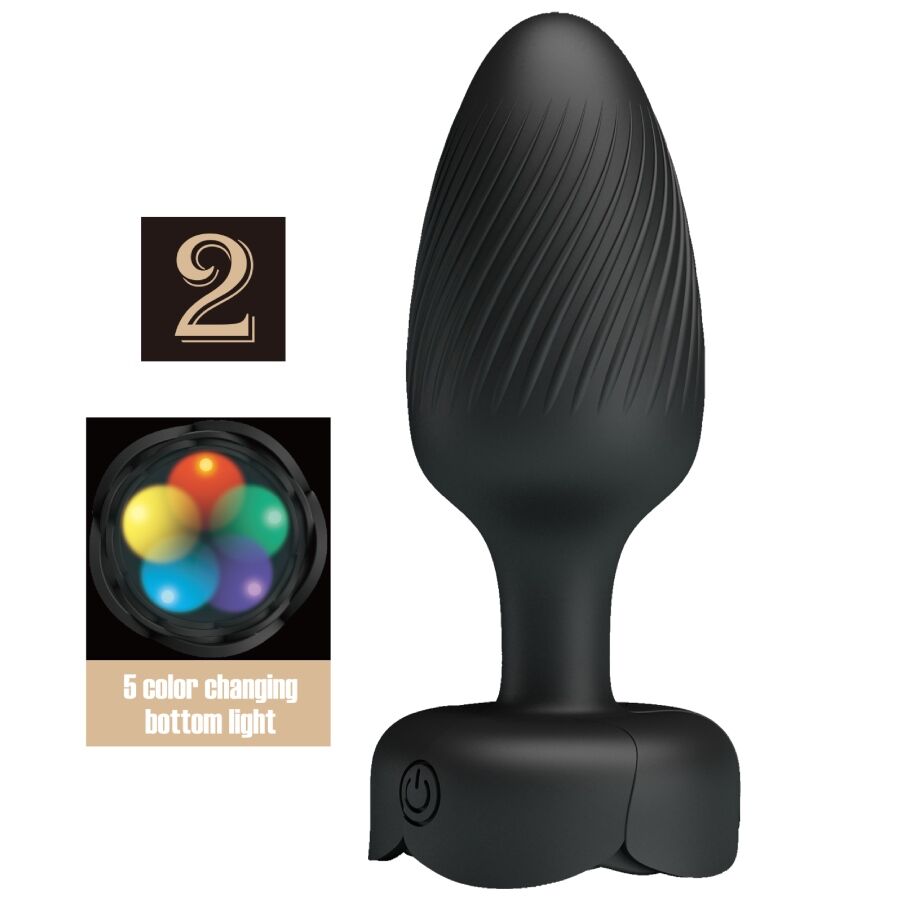 Vigoroso PRETTY LOVE - VARIAN ANAL PLUG COM LUZ LED PRETO 10