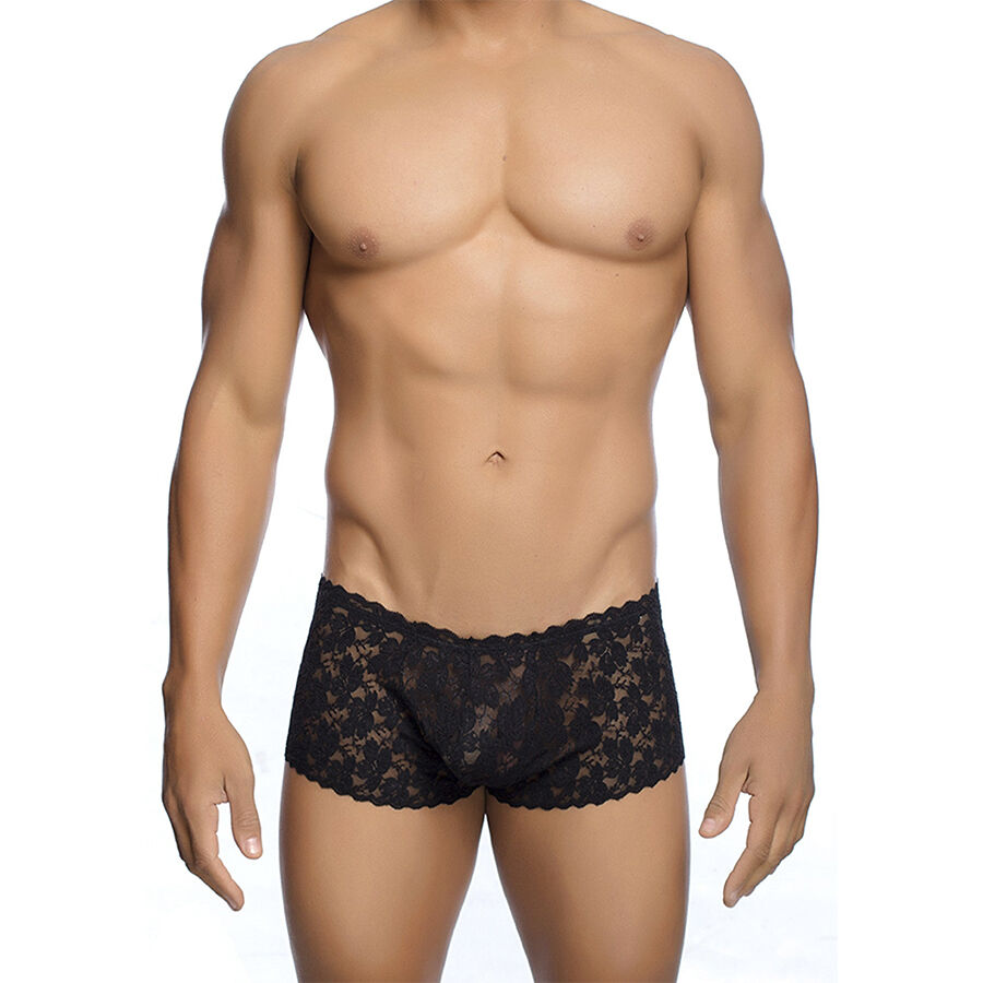 vVigoroso MOB - BOXER DE RENDA PRETA TAMANHO P/M