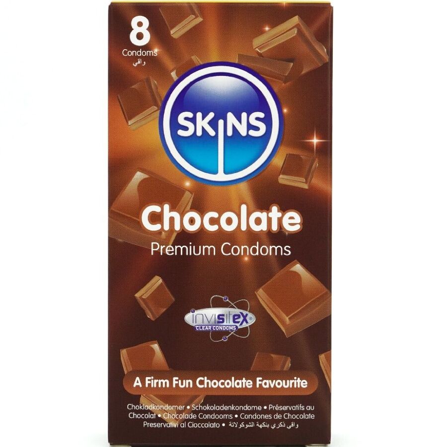 Vigoroso - SKINS - PRESERVATIVOS CHOCOLATE PREMIUM PACOTE 8