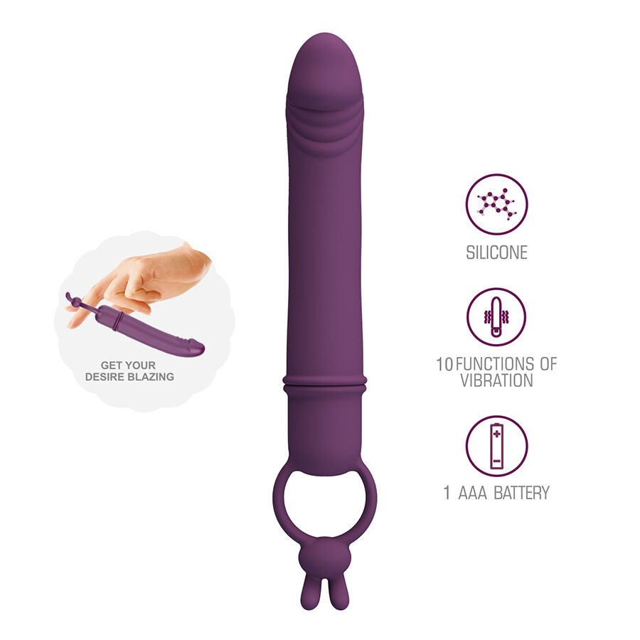 PRETTY LOVE - CORA VIBRADOR EM FORMATO DE PÊNIS COM ANEL DE RESISTÊNCIA - Image 2