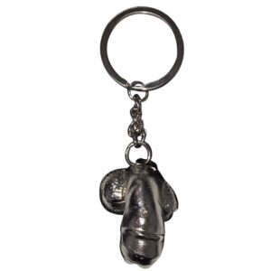 vVigoroso DIABLO PICANTE - CHAVEIRO DE METAL PRATEADO COM PÊNIS ENCOLHIDO