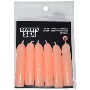 vVigoroso DIABLO PICANTE - 6 VELAS EM FORMA DE PÊNIS DE CARNE