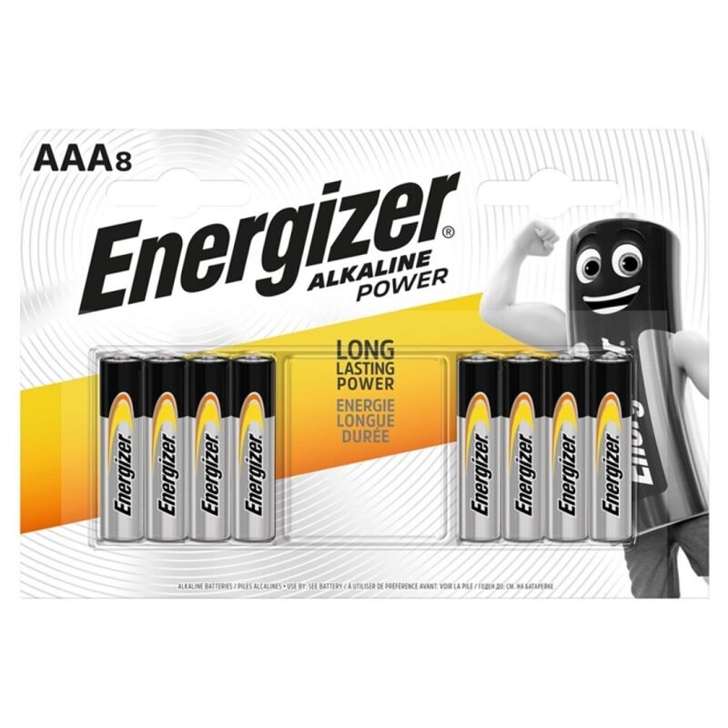 vVigoroso ENERGIZER - BATERIA ALCALINA POTÊNCIA AAA LR03 8 UNIDADE