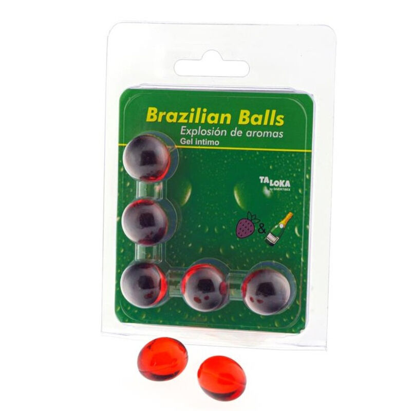 TALOKA - 5 BOLAS BRASILEIRAS MORANGOS E CHAMPANHE GEL ÍNTIMO - Image 2