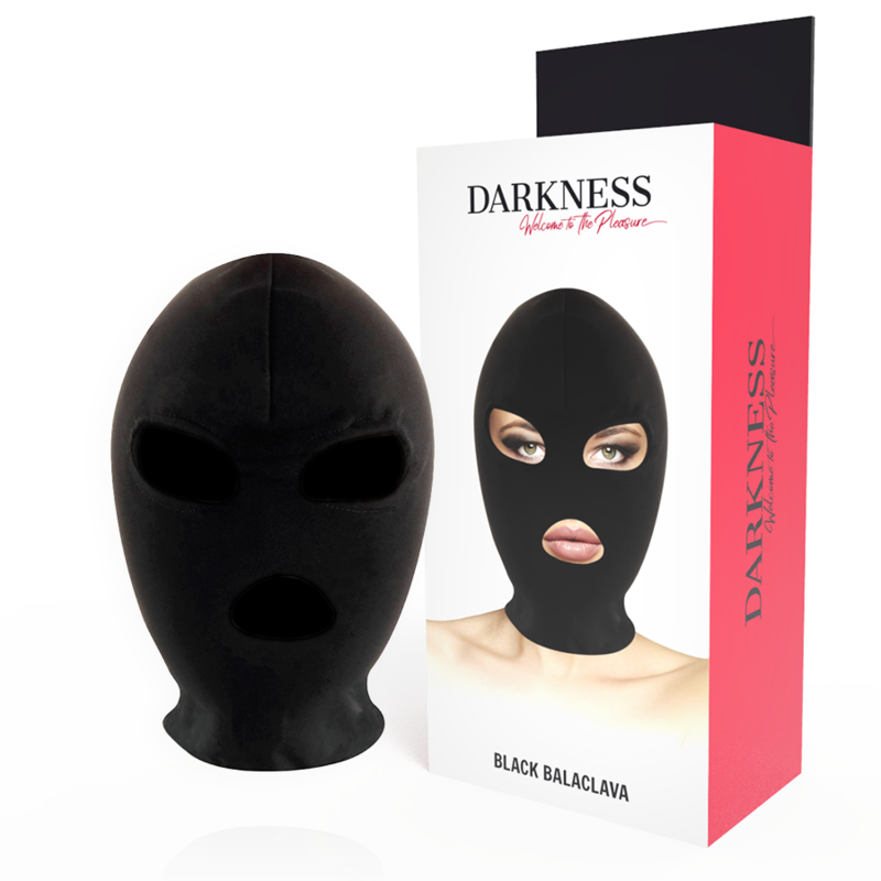 vVigoroso DARKNESS - MSCARA DE SUBMISSO DE BDSM BOCA E OLHOS PRETA