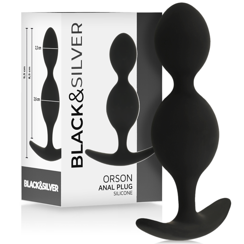 vVigoroso BLACK&SILVER - ORSON PLUG SILICONE 2 ONDAS ANAIS 9 CM