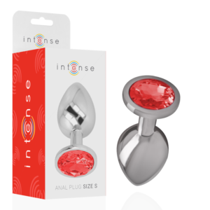 vVigoroso INTENSE - PLUG ANAL DE METAL DE ALUMÍNIO COM CRISTAL VERMELHO TAMANHO S