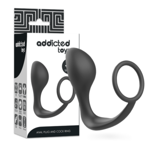 vVigoroso ADDICTED TOYS - PLUG ANAL COM ANEL DE SILICONE PRETO