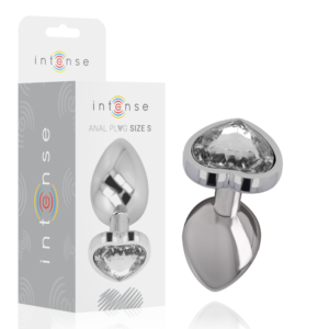 vVigoroso INTENSE - PLUG ANAL DE METAL DE ALUMÍNIO COM CORAO BRANCO TAMANHO S