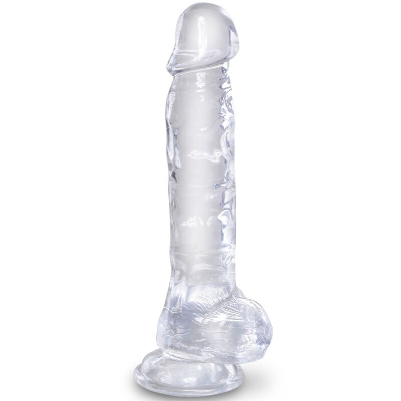 Vigoroso KING COCK - CLEAR PÊNIS REALÍSTICO COM BOLAS 16.5 CM TRANSPARENTE