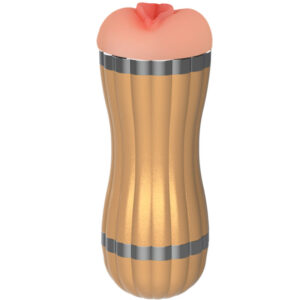 Vigoroso ARMONY - BEVIS DUPLO MASTURBADOR VAGINAL E BOCAL SEM VIBRAÇÃO DOURADO