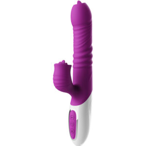 Vigoroso ARMONY - VIBRADOR DE LÍNGUA DUPLA E EFEITO DE CALOR VIOLETA DE EMPURRO