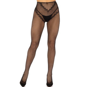 vVigoroso LEG AVENUE - MEIAS ARRASTÃO SEM CROTCHLESS PRETAS