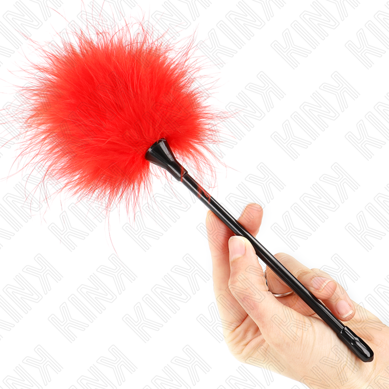 vVigoroso KINK - PENAS DE CÓCEGAS VERMELHAS USADAS NO KIT BONDAGE 27 CM