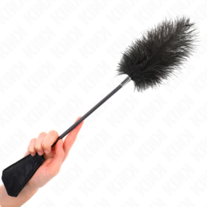 vVigoroso KINK - PENAS DE AVESTRUZ PARA CÓCEGAS COM PALETE DE RENDA 56 CM