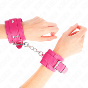 vVigoroso KINK - PUNHOS RASPBERRY ROSE COM FORRO RASPBERRY ROSE AJUSTÁVEL 20-28 CM X 5