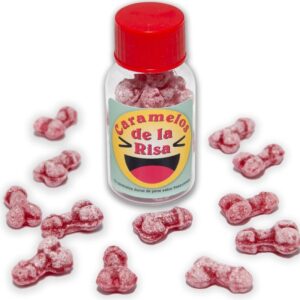 vVigoroso DIABLO PICANTE - 12 DOCES DE RISADA EM FORMA DE PÊNIS MORANGO/CEREJA