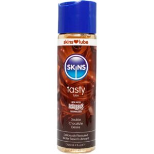 vVigoroso SKINS - LUBRIFICANTE SABOROSO À BASE DE ÁGUA COM CHOCOLATE DUPLO 130 ML