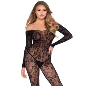 vVigoroso LEG AVENUE - 89366 BODY DE RENDA PRETO - TAMANHO ÚNICO