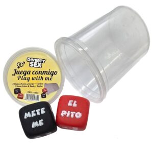 vVigoroso DIABLO PICANTE - JOGO DE DADOS VERBO + PARTE DO CORPO COM COPO