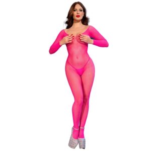 vVigoroso CHILIROSE - CR 4894 MEIA-CALÇA DE MALHA ROSA NEON P/M